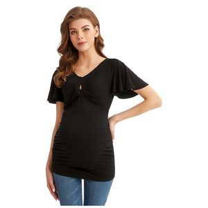 Maternity Top Short Sleeve Casual Blouse
